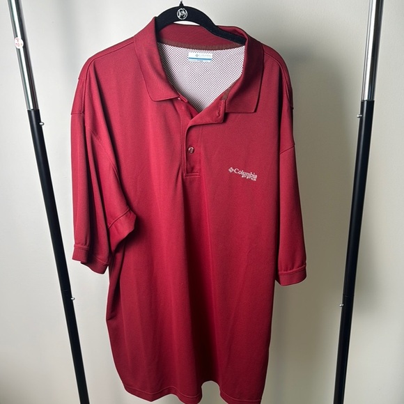Columbia PFG Men's Red Omni-Shade Performance Perfect Cast Fishing Polo XL Tall - Picture 1 of 8